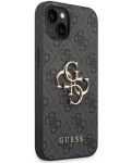 Калъф Guess - PU 4G Metal Logo, iPhone 14 Plus, сив - 3t