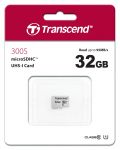 Карта памет Transcend - 32GB, USD350V, microSDHC UHS-I U1 Class10 + адаптер - 2t