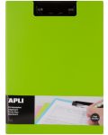 Клипборд с капак Apli - А4, PVC, зелен - 1t