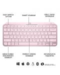 Клавиатура Logitech - MX Keys Mini, безжична, розова - 7t
