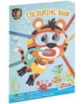Книжка за оцветяване Grafix Colouring - Тигър, А4, 24 страници - 1t