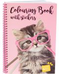 Книжка за оцветяване със стикери Studio Pets - А4, Котето Пейдж - 1t