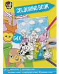 Книжка за оцветяване Grafix Colouring - Животни, А4, 64 страници - 1t