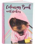 Книжка за оцветяване със стикери Studio Pets - A4, кученце - 1t