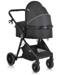 Комбинирана бебешка количка Moni - Rio, черна - 3t