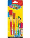 Комплект четки за рисуване Colorino Kids – Jumbo, 5 броя - 1t
