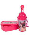Комплект бутилка за вода и кутия за храна Paso Studio Pets - Куче с очила сърце - 2t