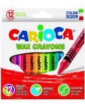 Комплект измиваеми пастели Carioca - Wax crayons, 12 цвята - 1t