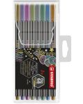 Комплект флумастери Stabilo Pen 68 - 8 металически цвята - 1t