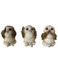 Комплект статуетки Nemesis Now Adult: Gothic - Three Wise Brown Owls, 7 cm - 1t