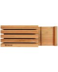 Комплект керамични ножове KYOCERA - С бамбуков блок, черни - 2t
