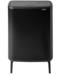 Кош за отпадъци Brabantia - Bo Touch Hi, 2 x 30 l, Matt Black - 1t