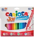 Комплект суперизмиваеми флумастери Carioca Joy - 18 цвята - 1t