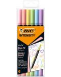 Комплект двувърхи флумастери BIC Intensity - 6 пастелни цвята - 1t