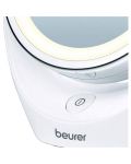 Козметично LED огледало Beurer - BS 49, 5x Zoom, 11 cm, бяло - 2t