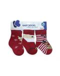 Комплект бебешки термо чорапи KikkaBoo Xmas - Памучни, 0-6 месеца, 3 чифта - 1t