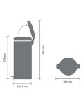 Кош за отпадъци с педал Brabantia - NewIcon, 30 l, бял, метална кофа - 2t