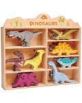 Комплект дървени фигурки Tender Leaf Toys - Динозаври в поставка - 1t