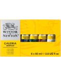Комплект акрилни бои Winsor & Newton Galeria - 6 цвята, 60 ml - 1t