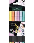 Комплект маркери с четка Faber-Castell Black Edition - 6 пастелни цвята - 1t