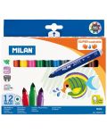 Комплект флумастери Milan - Maxi Super Washable, 12 цвята - 1t