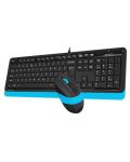 Комплект клавиатура и мишка A4tech - F1010 Fstyler, черен/син - 2t