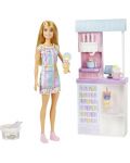 Комплект Barbie - Барби с магазин за сладолед - 3t