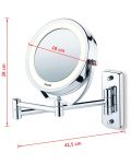 Козметично LED огледало за стена Beurer - BS 59, 11 cm, бяло - 4t