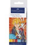 Комплект маркери Faber-Castell Pitt Artist - Manga Shonen, 6 цвята - 1t