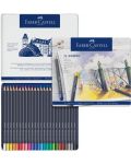 Комплект цветни моливи Faber-Castell Goldfaber - 24 цвята, в метална кутия - 3t