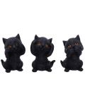 Комплект статуетки Nemesis Now Adult: Humor - Three Wise Kitties, 8 cm - 1t