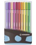 Комплект флумастери Stabilo Pen 68 - 20 цвята, в светлосиня кутия - 1t