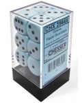 Комплект зарове Chessex Opaque Pastel - Blue/black, 12 броя - 1t