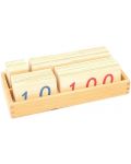 Комплект дървени плочки Smart Baby - С числа от 1 до 9000, малък - 1t