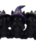 Комплект статуетки Nemesis Now Adult: Humor - Three Wise Black Cats, 11 cm - 5t