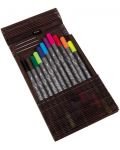 Комплект маркери Online - 11 цвята, в бамбукова кутия - 6t
