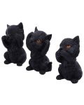 Комплект статуетки Nemesis Now Adult: Humor - Three Wise Kitties, 8 cm - 2t