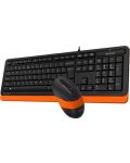Комплект клавиатура и мишка A4tech - F1010 Fstyler, черен/оранжев - 2t