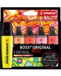 Комплект текст маркери Stabilo Arty - Boss Original, 5 броя, топли цветове - 1t