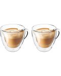 Комплект от 2 двустенни чаши за кафе ADS - Andrea, 250 ml, с лъжички - 3t