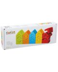 Комплект дървени блокчета Cubika - Цветни кули, 25 броя - 4t