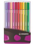 Комплект флумастери Stabilo Pen 68 - 20 цвята, лилава кутия - 1t