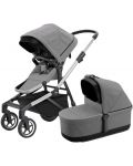 Комбинирана бебешка количка 2 в 1 Thule - Sleek, Grey Melange Aluminum - 1t