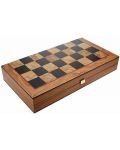 Комплект шах и табла Manopoulos - Цвят маслиново дърво, 48 x 26 cm - 1t