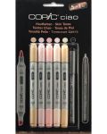 Комплект маркери Copic Ciao – Телесни цветове, 5+1 - 1t