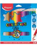 Комплект цветни моливи Maped Color Peps - Star, 24 цвята - 1t