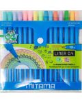 Комплект тънкописци Mitama - Pastel, 15 цвята - 1t
