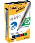 Комплект маркери за бяла дъска BIC - Velleda, объл връх, 5 mm, 4 цвята - 1t