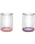 Комплект от 2 чаши за пиене Melii - Розова и лилава, 145 ml - 3t