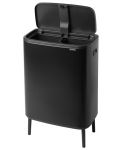 Кош за отпадъци Brabantia - Bo Touch Hi, 2 x 30 l, Matt Black - 2t